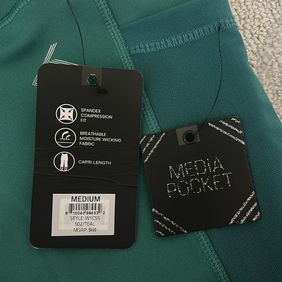 Dark greenish blue sports leggings new with tags - Picture 3 of 5